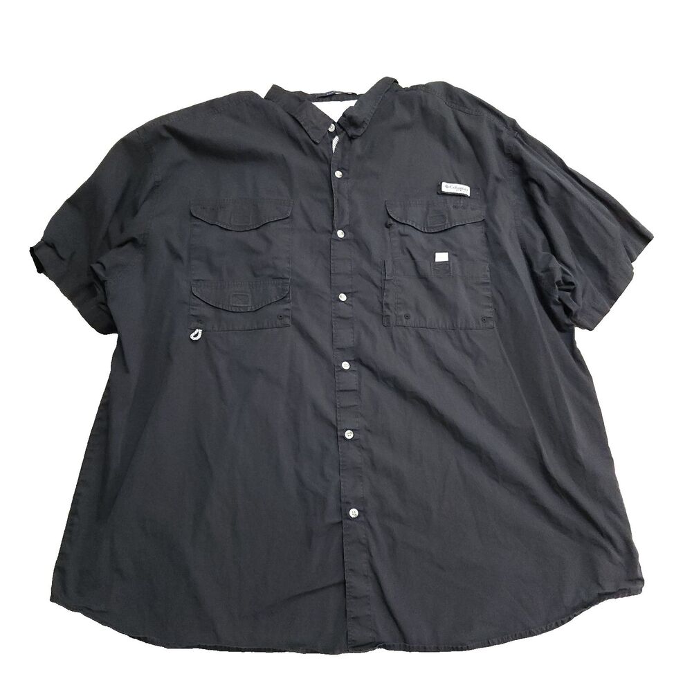 Columbia PFG Shirt Mens 4XT 4XL TALL Bonehead Short Sleeve Fishing Black